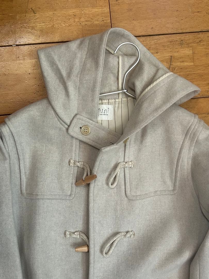 super100 Wool ロングダッフルコート(グレー)