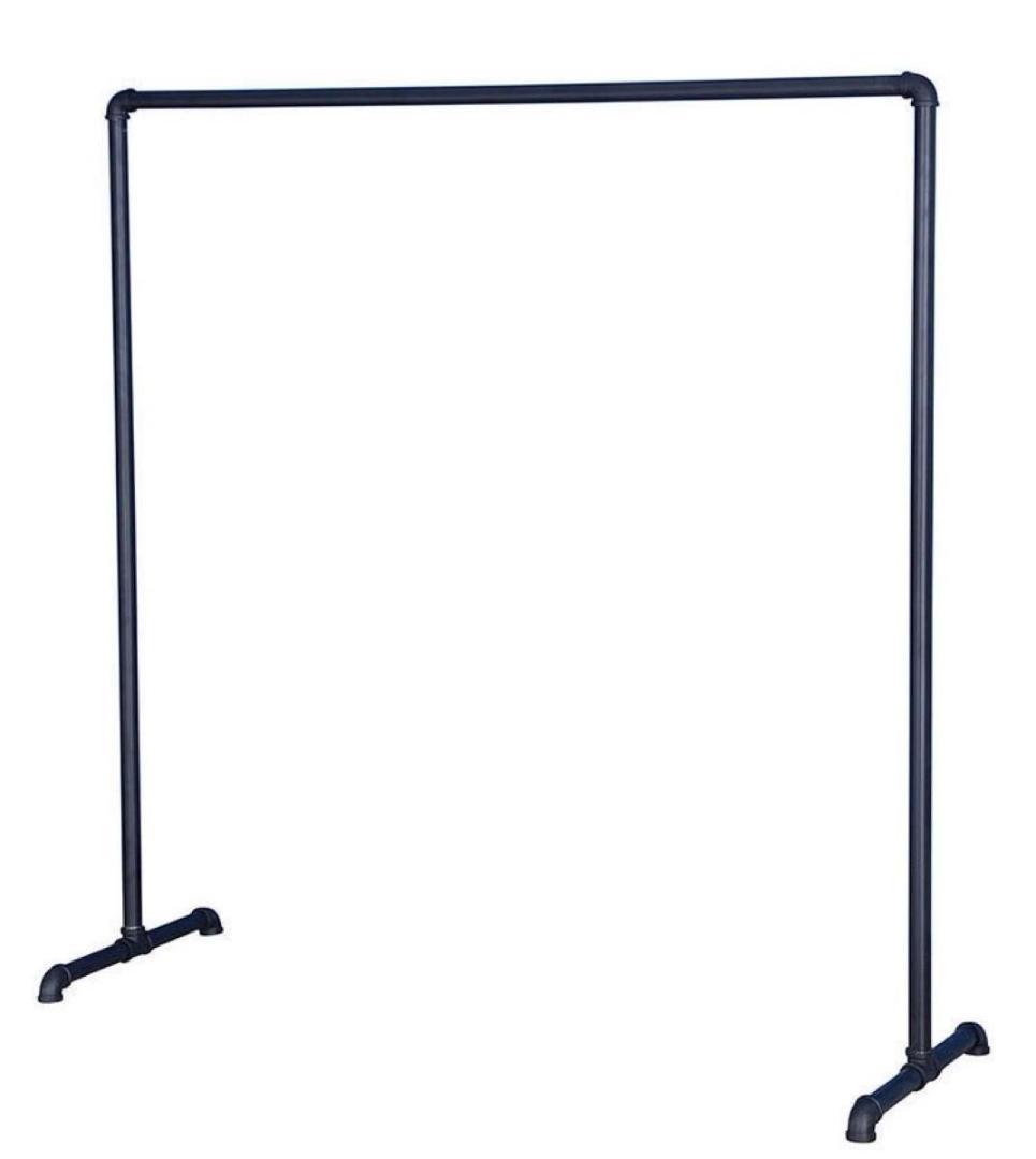 【訳あり③】アイアンハンガーラック ハンガーラック 150×120 ブラック 黒