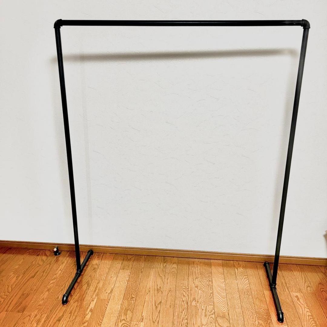 【訳あり③】アイアンハンガーラック ハンガーラック 150×120 ブラック 黒