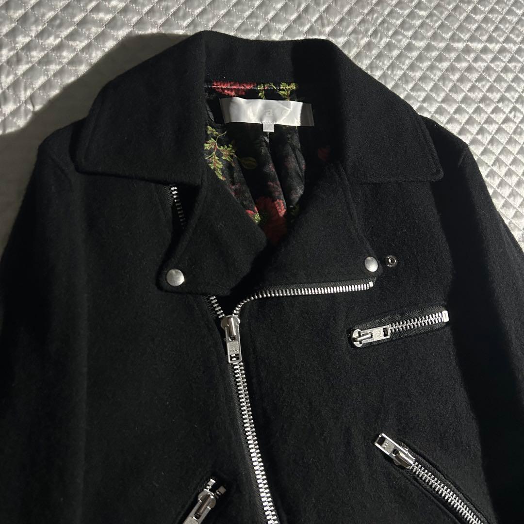 TAO COMME des GARCONS ウール縮絨ライダースジャケット 黒