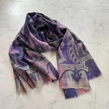 ETRO ペイズリー柄 カシミヤ　シルク　大判ストール　ショール　スカーフ美品⭐︎