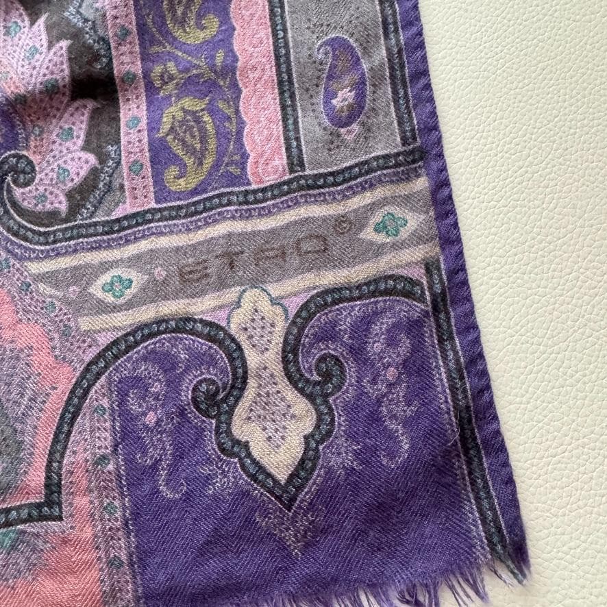 ETRO ペイズリー柄 カシミヤ　シルク　大判ストール　ショール　スカーフ美品⭐︎