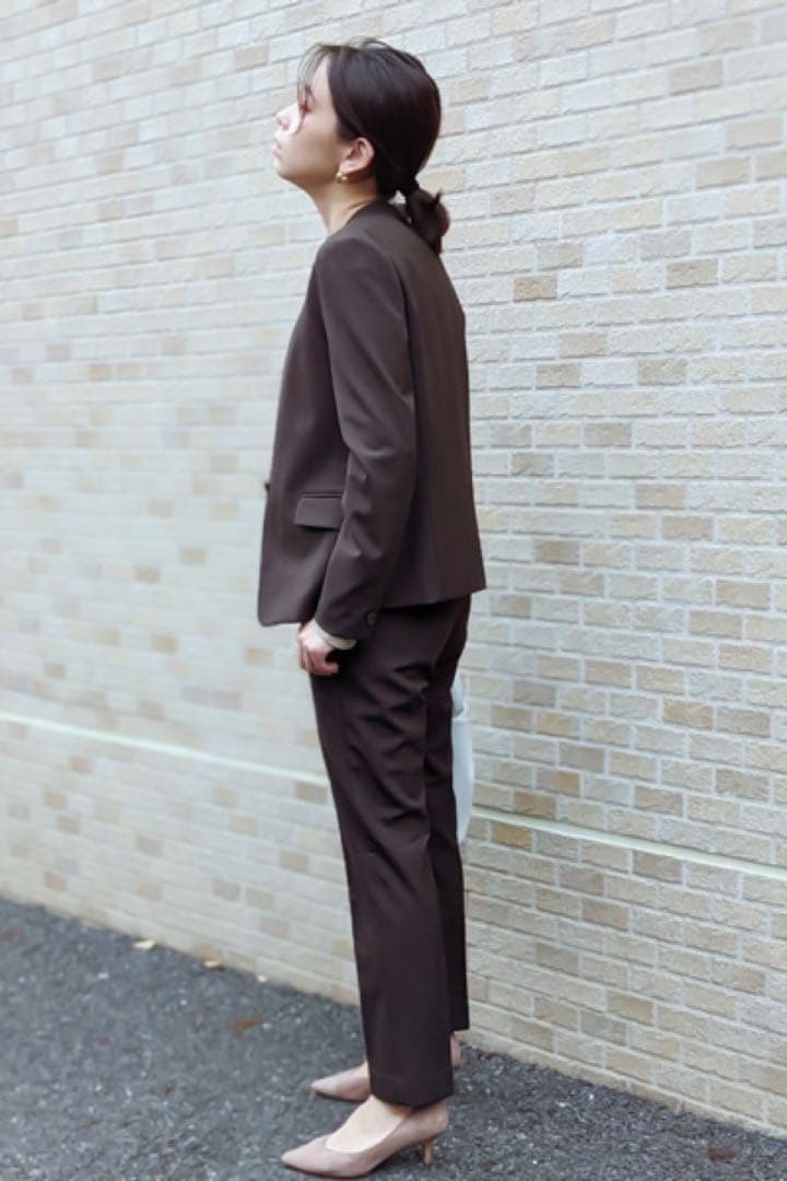 プラステ ブラッシュドバック カラーレス セットアップ ブラウン