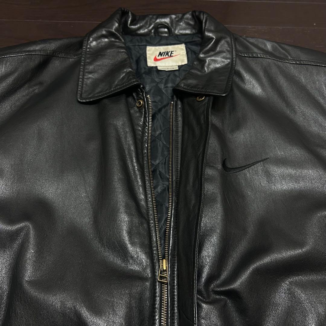 ポ*メ様 NIKE ブラックレザージャケット Lサイズ