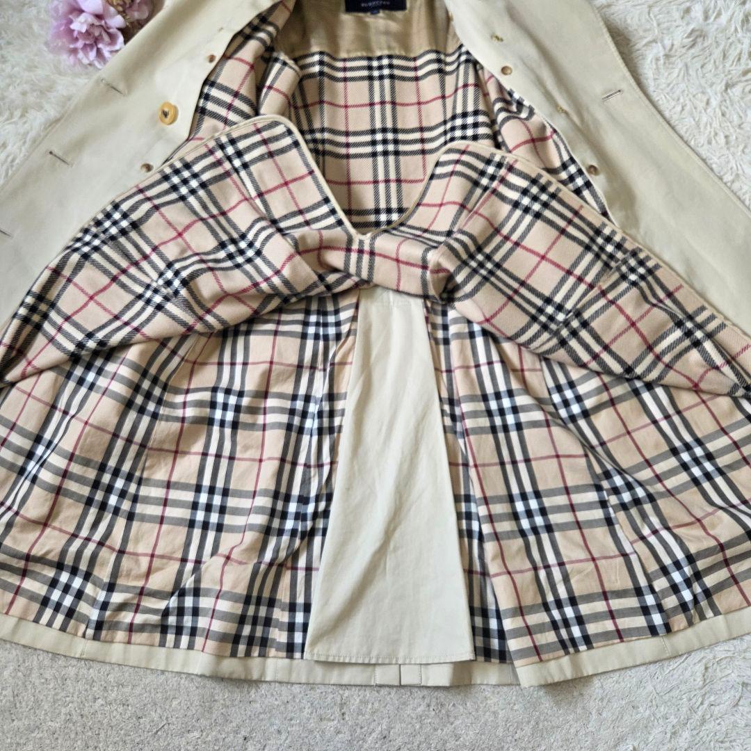 美品 バーバリー ライトベージュ トレンチコート ライナー ノバチェック 38M