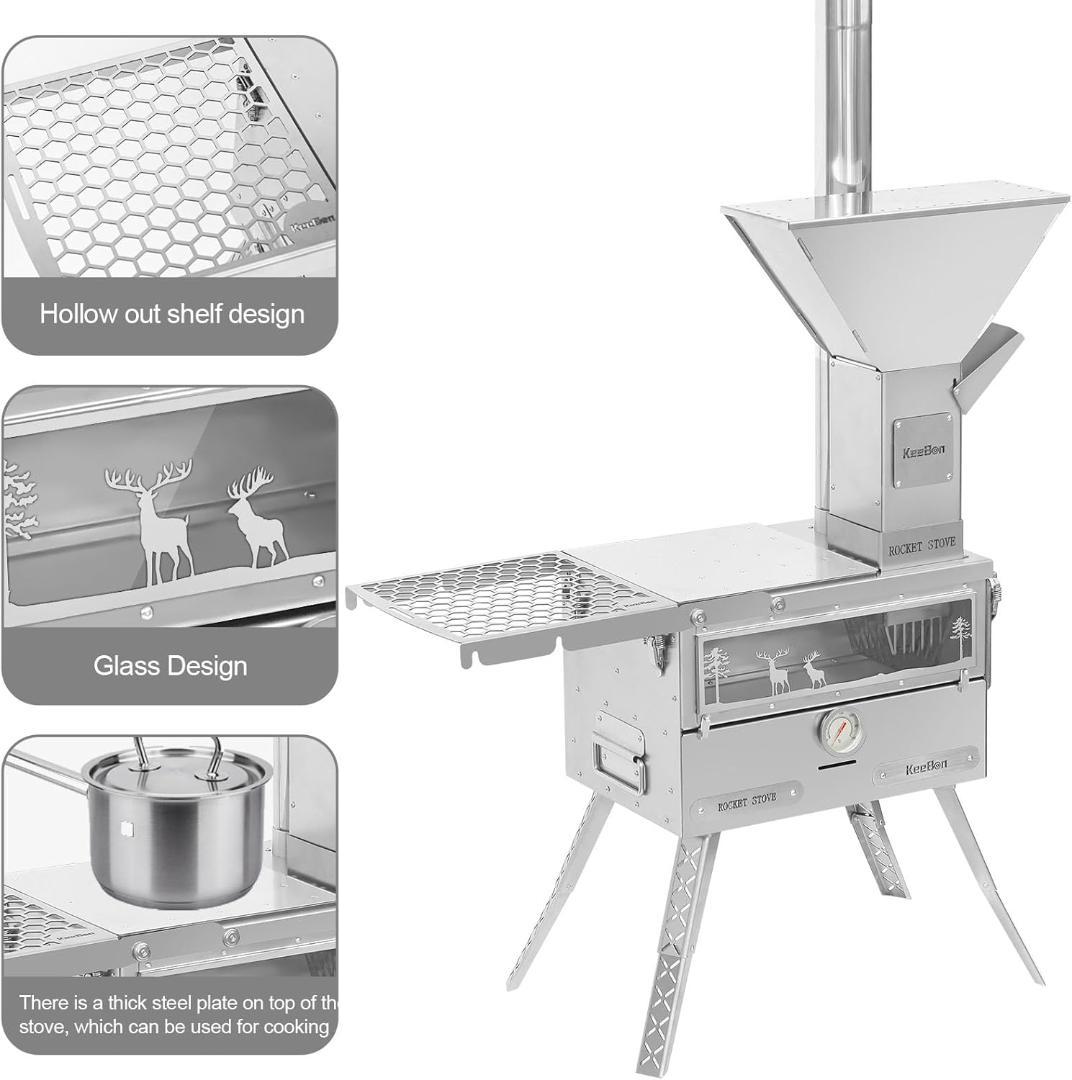 オーブン付きペレットストーブ 自動供給システム6時間燃焼