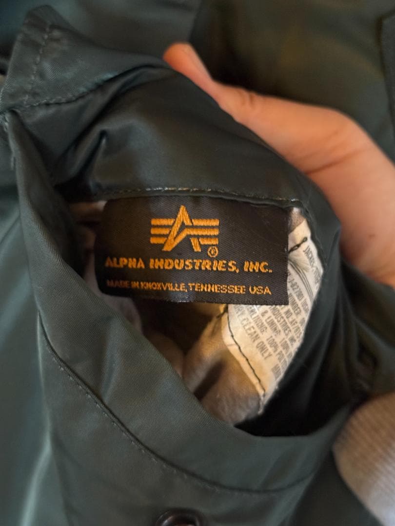 【古着】ALPHA MA-1 サイズ表記M　緑xオレンジ