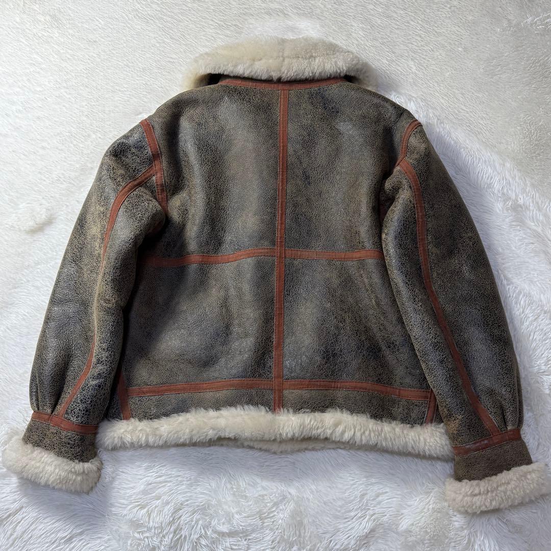 【リューグー最高級ライン】B-3 リアルムートン フライトジャケット L 超短丈