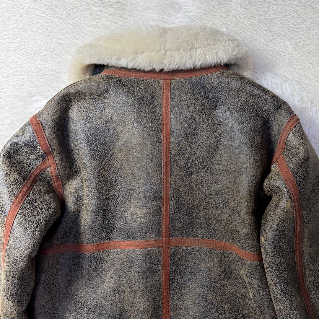 【リューグー最高級ライン】B-3 リアルムートン フライトジャケット L 超短丈