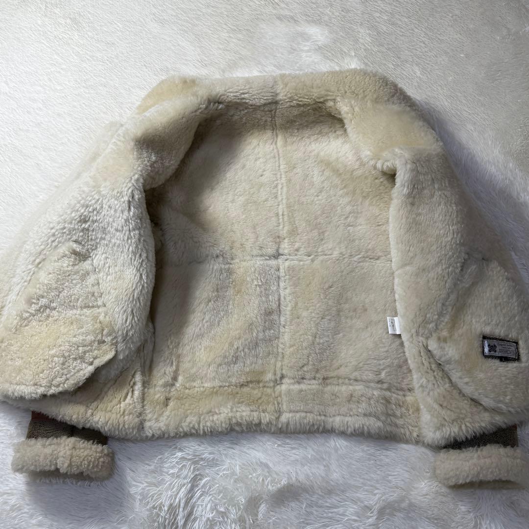 【リューグー最高級ライン】B-3 リアルムートン フライトジャケット L 超短丈