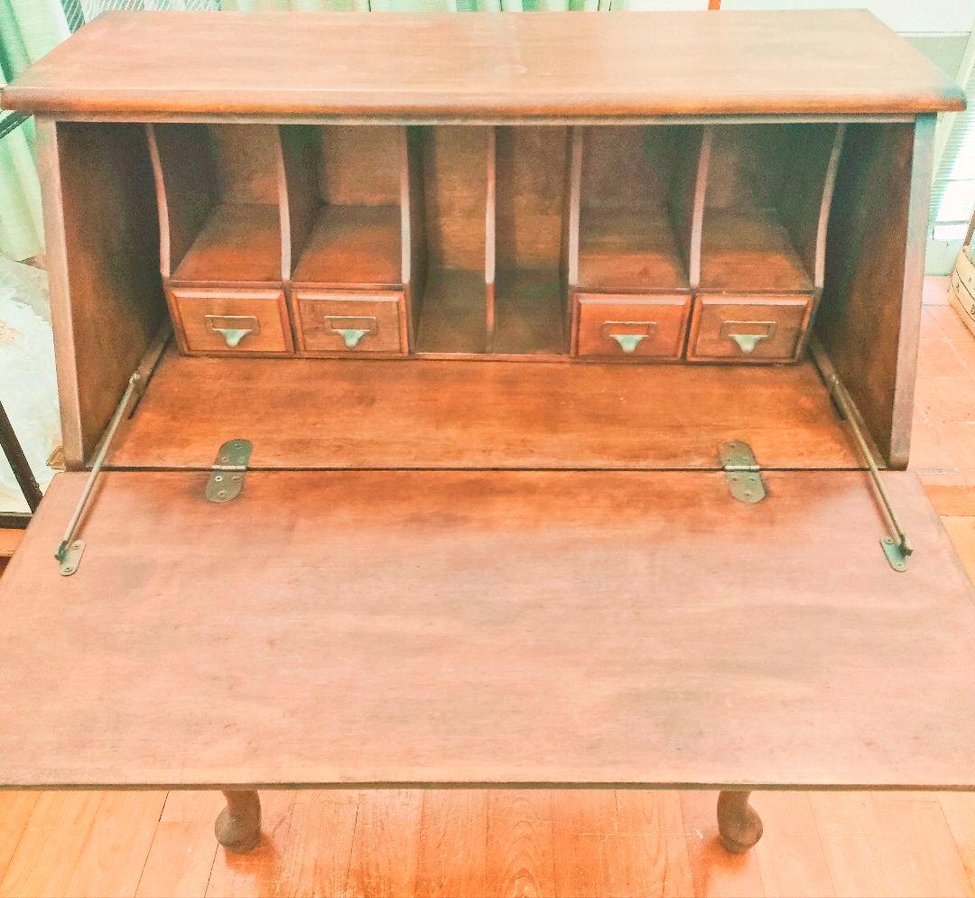 限定値下げ！アンティーク　ビンテージ　ライティングビューローデスク　猫足