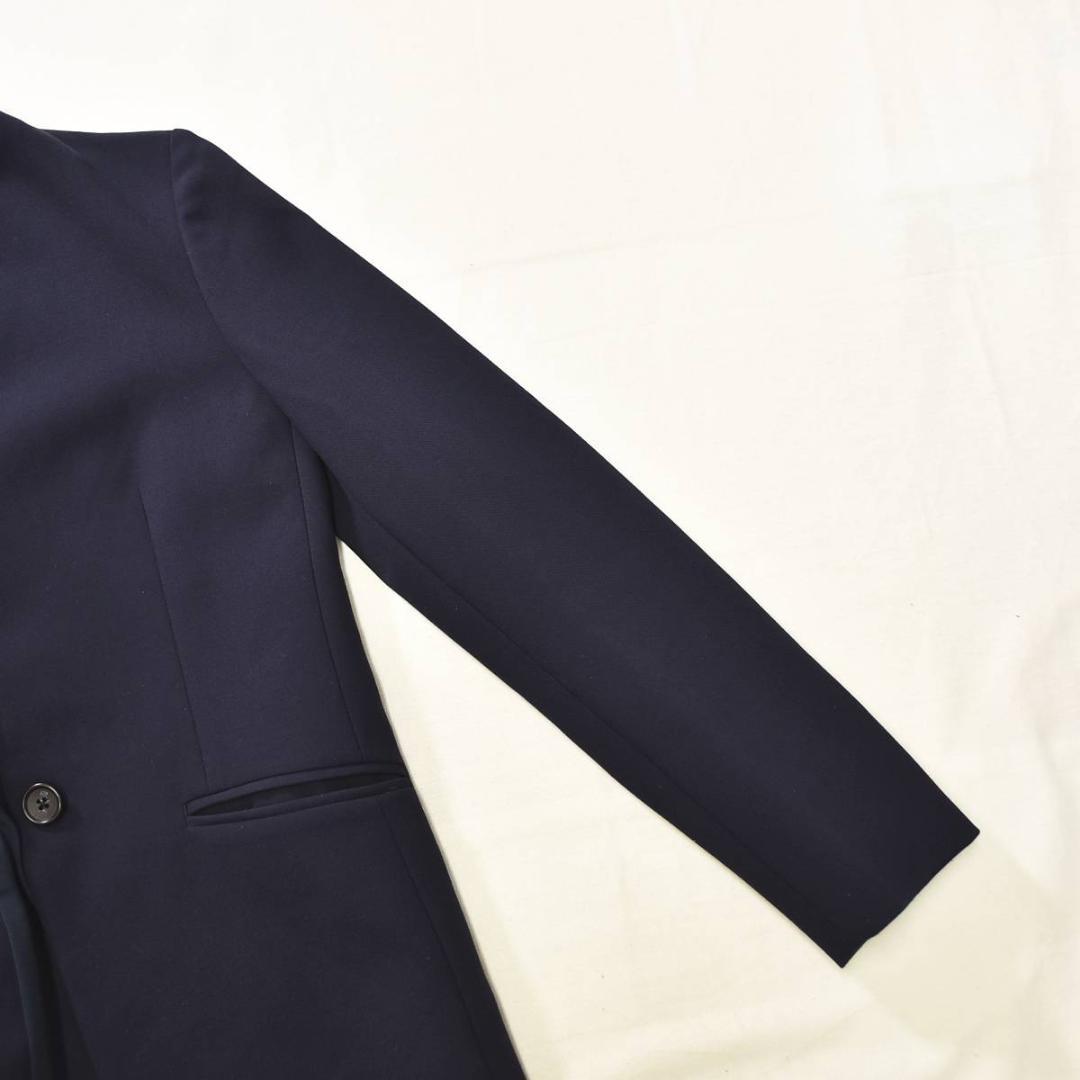 【上質】 【人気】 プラステ ノーカラー パンツスーツ ネイビー ♪
