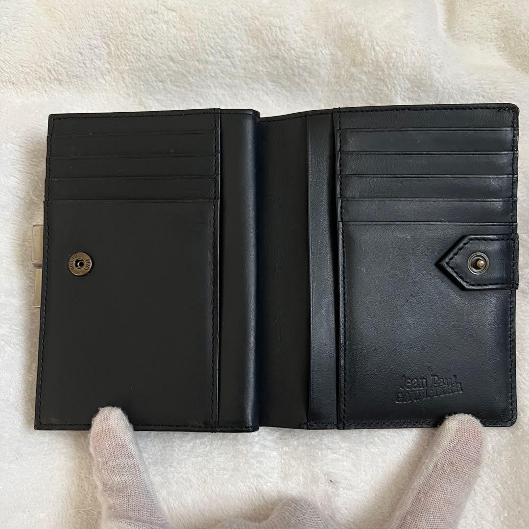 圧巻のデザイン　ジャンポールゴルチエ　二つ折り財布　レザー　ドラゴン　金