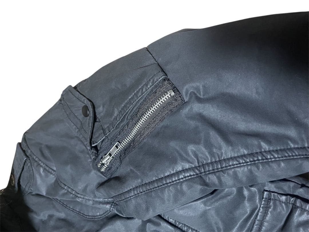 ディーゼル DIESEL n2b 希少 ファーダウンジャケット ブラック 花柄