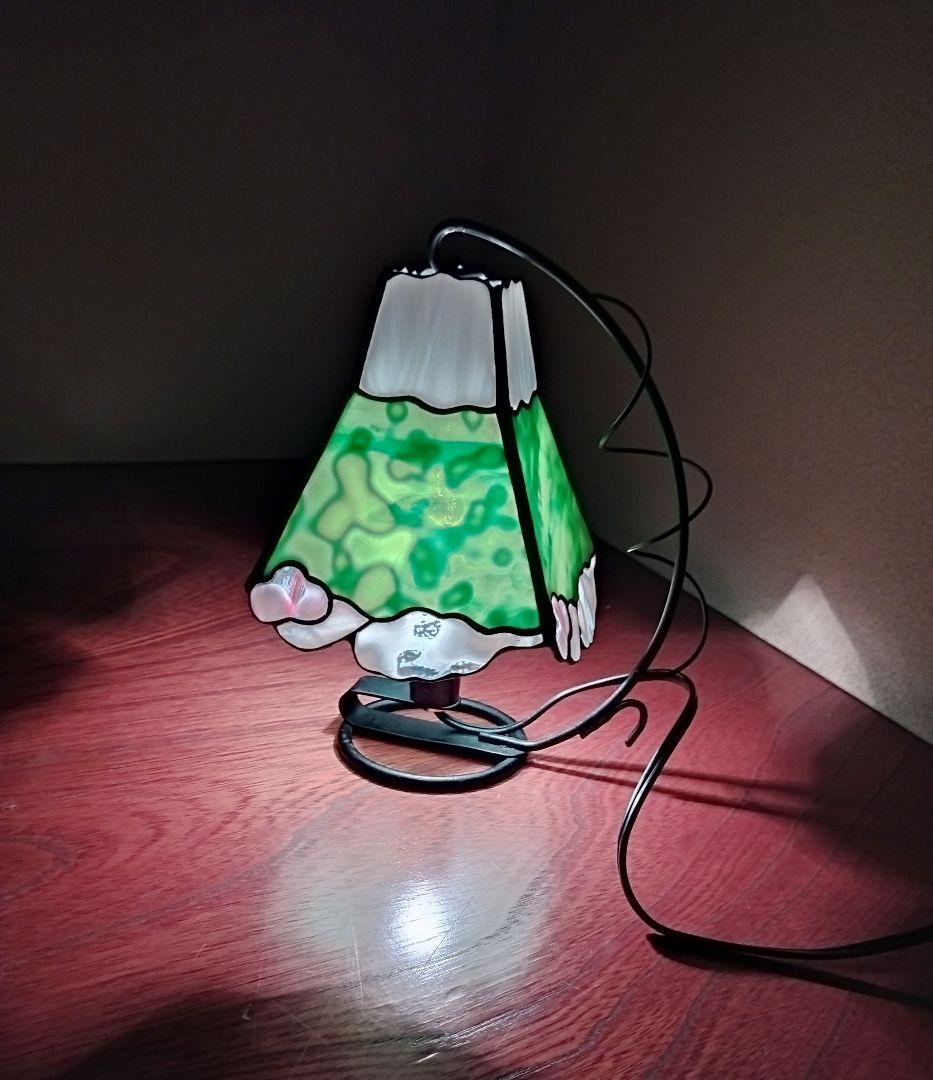 ステンドグラスランプ　富士山　春