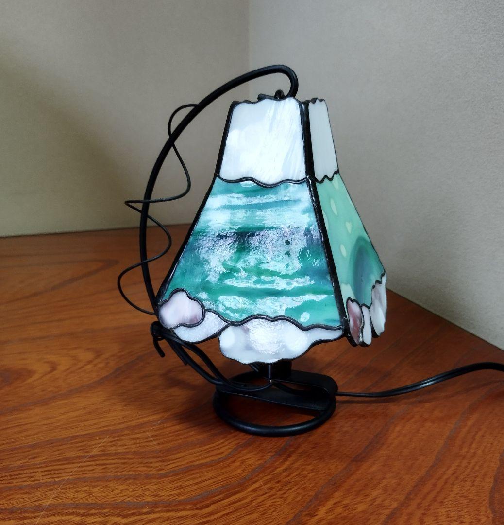 ステンドグラスランプ　富士山　春
