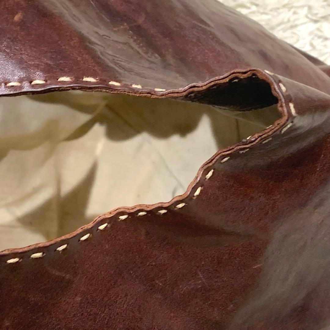 希少✨genten ゲンテン ユーフラテス 工具ロゴ レザー ブラウン