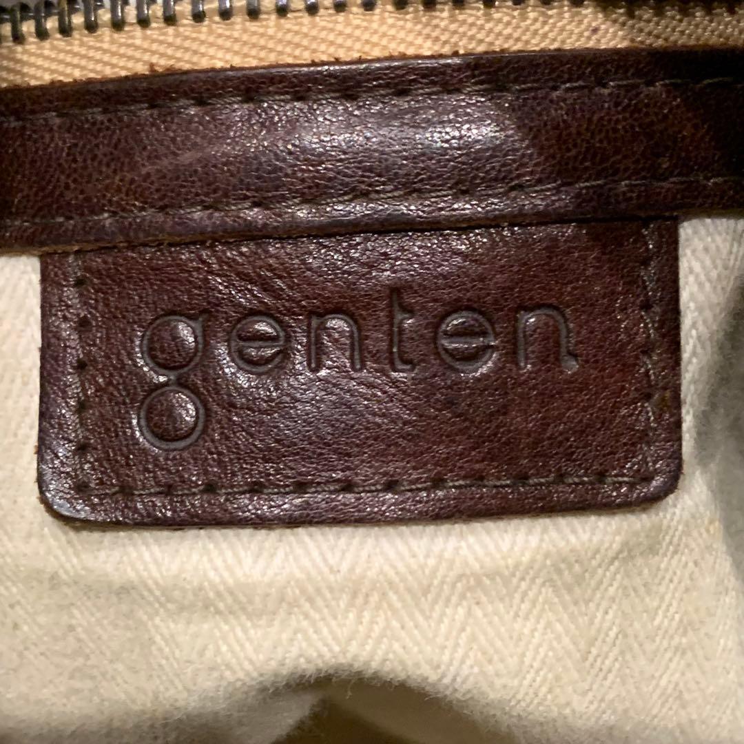 希少✨genten ゲンテン ユーフラテス 工具ロゴ レザー ブラウン