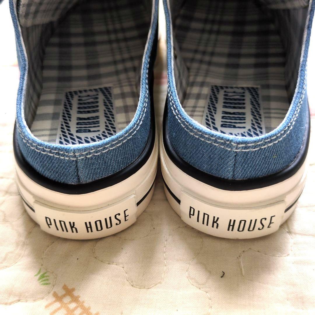 ま*ん様 新品 ピンクハウス♥ロゴ刺繍ベルクロミュールスニーカー／ミズイロ