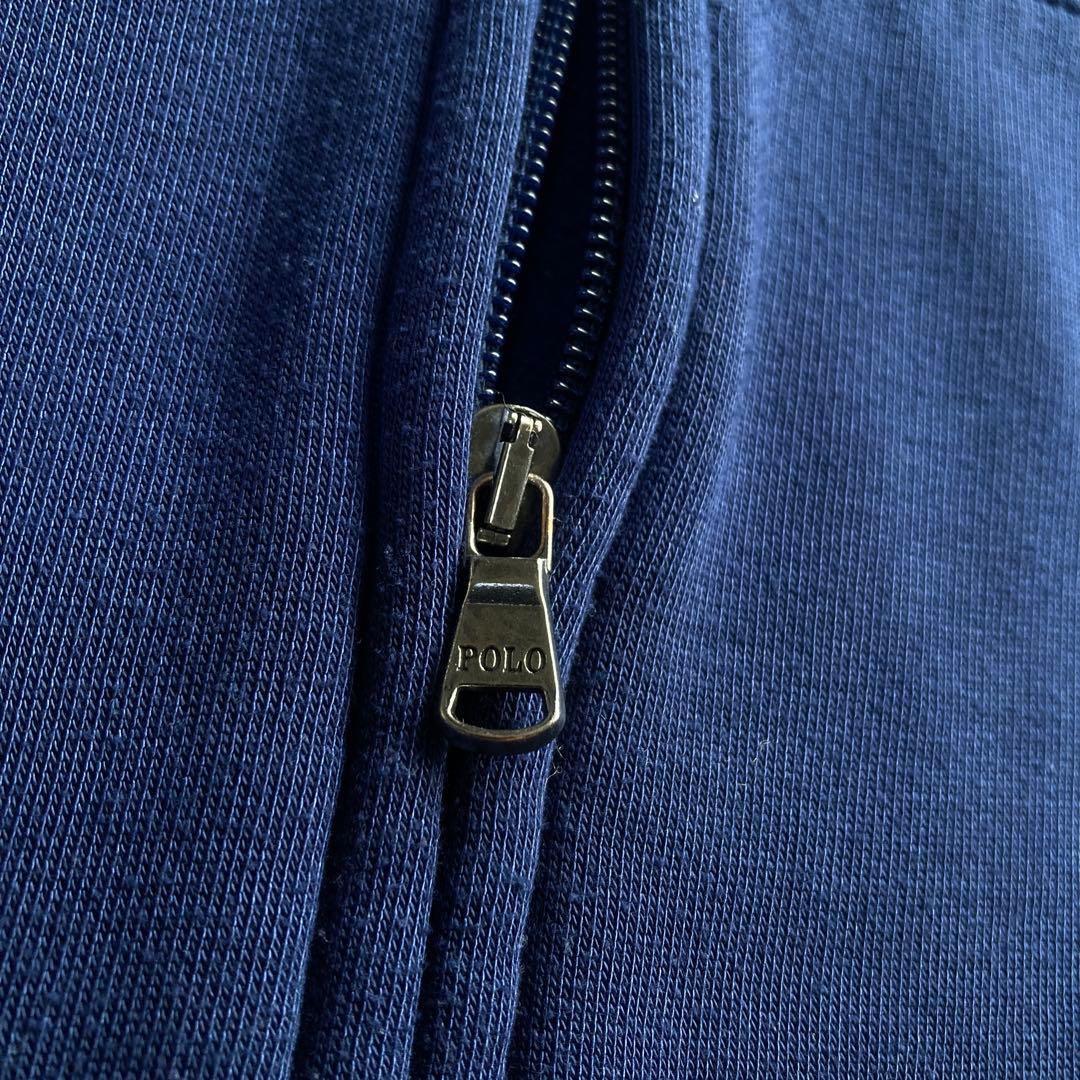 極美品 ポロラルフローレン ジップパーカー ビッグポニー刺繍 ロゴ ネイビー
