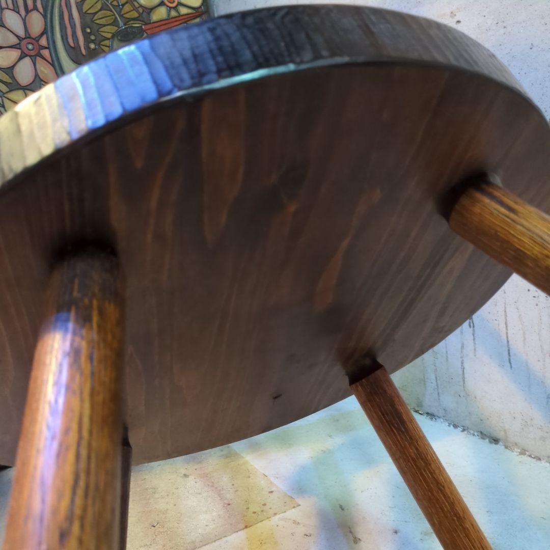 矢澤金太郎 指物 ダークブラウン 天然木スピンドルチェア 手作り家具 拭き漆 ④