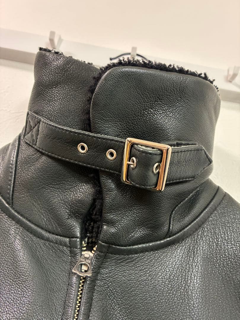 Drawer ドゥロワー 山羊革 ボア レザー フライト ジャケット 36