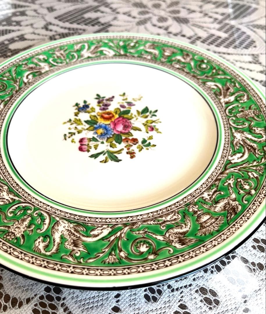 ★ウェッジウッド★ フロレンティーングリーン 22.5cm皿未使用品 S198