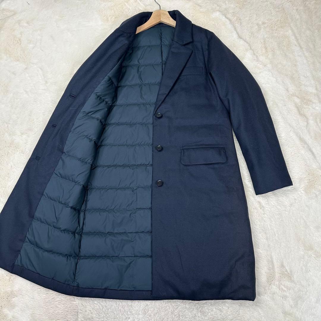 ✨美品✨セオリーリュクス ダウン入り チェスターコート 紺 38 美シルエット
