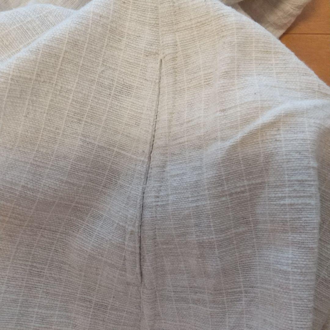 うさとの服ワンピースヘンプコットン生成りサイズ4　訳ありです。