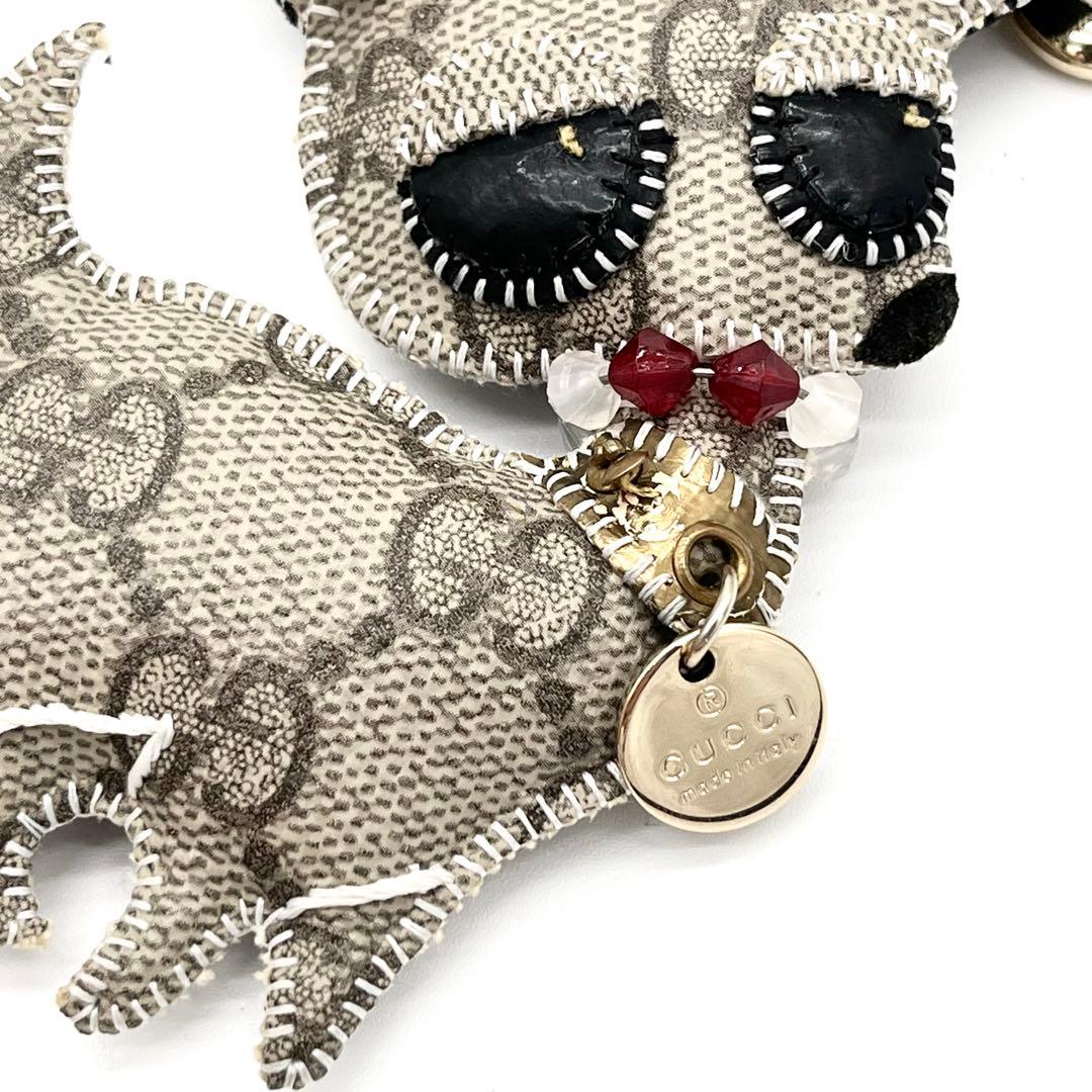 極美品　GUCCI グッチョリ チワワ GG柄 チャーム キーホルダー　ビーンズ