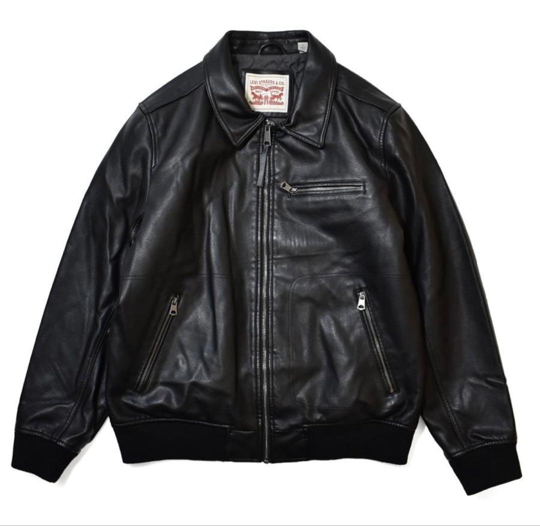 【米国モデル】LEVI’S leather jacket black Lサイズ