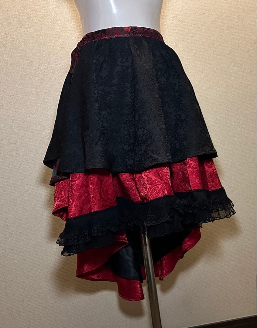 キューティーフラッシュ　アシメラップスカート　赤