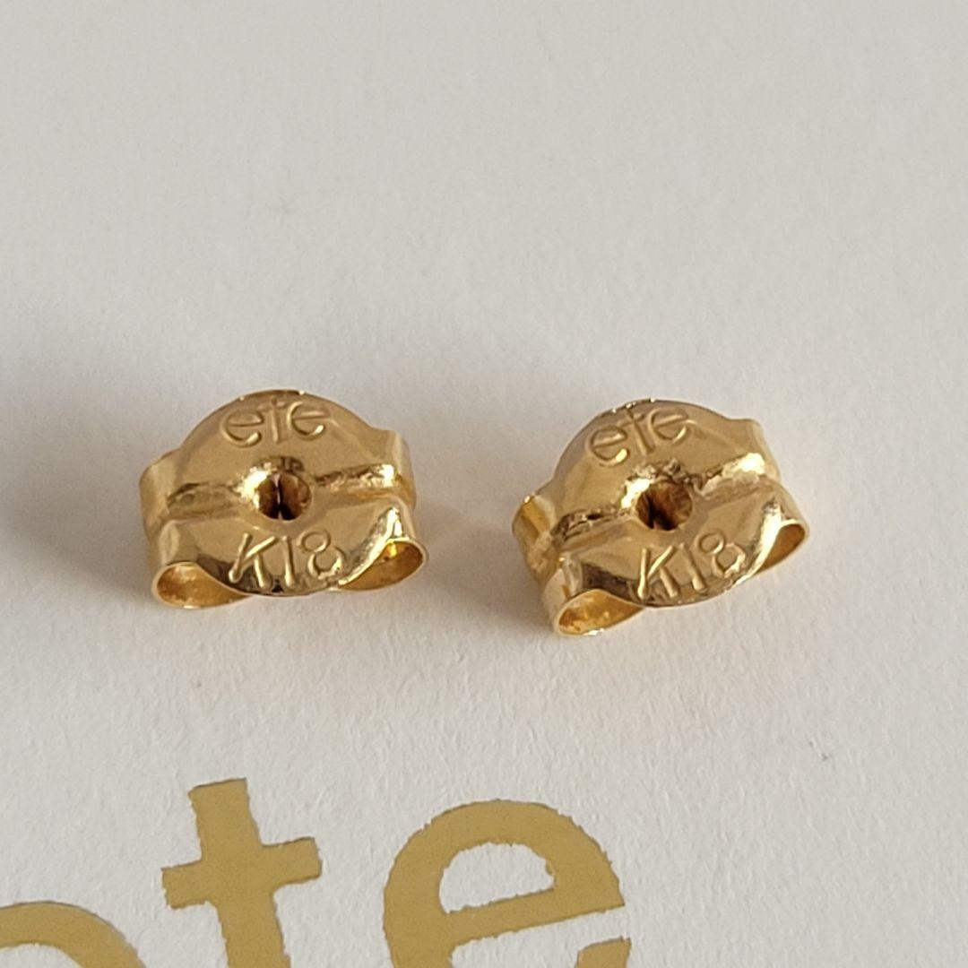 未使用✨️ ete ビジュー 月形 ピアス イエローゴールド 925 k18