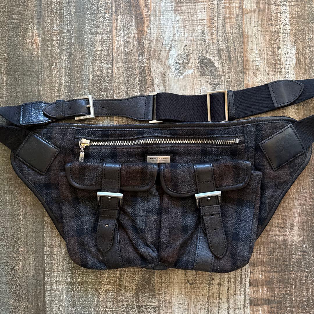 Burberry ブラックレーベル ウエストバッグ　ウール チェック