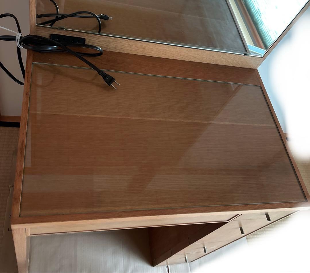 ①ドレッサー本体 ナラ　ナチュラル (※②一面鏡は別売り)日本製　椅子無し