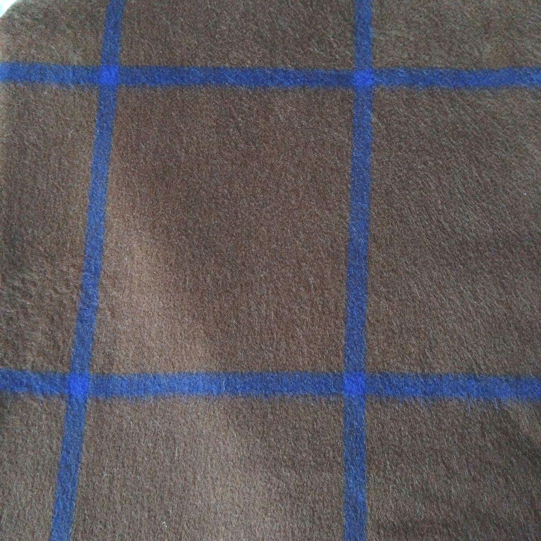 ジョシュアエリス　カシミヤ100%大判　ストール　ブラウン/ブルー　ウインドペン