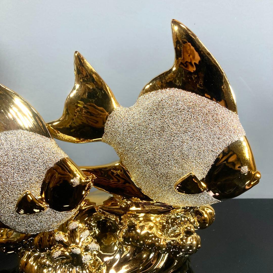 魚の置物 金色 アンティーク インテリア アート 雑貨