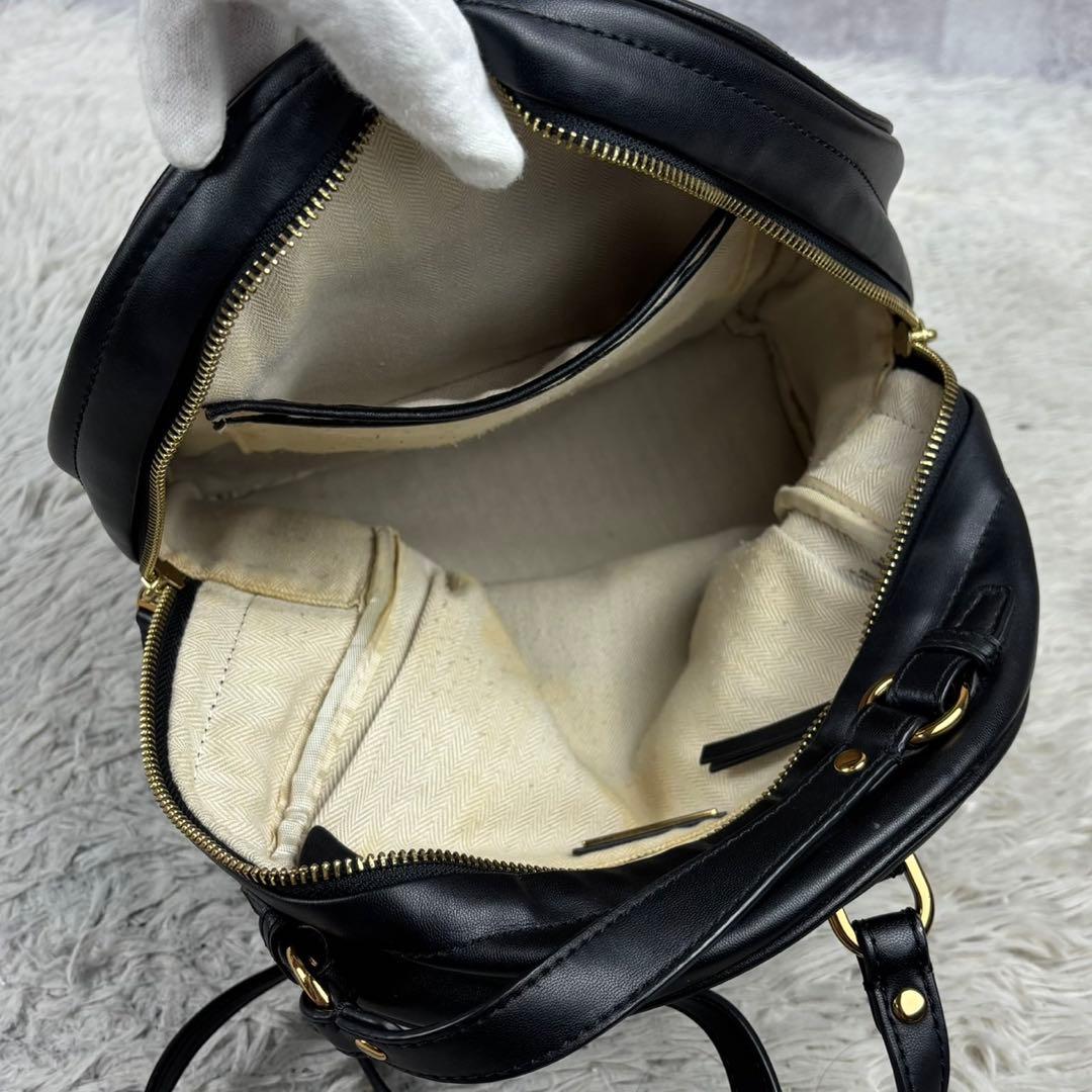 極美品 トリーバーチ レザー リュック シェブロン フラップ フレミング 黒