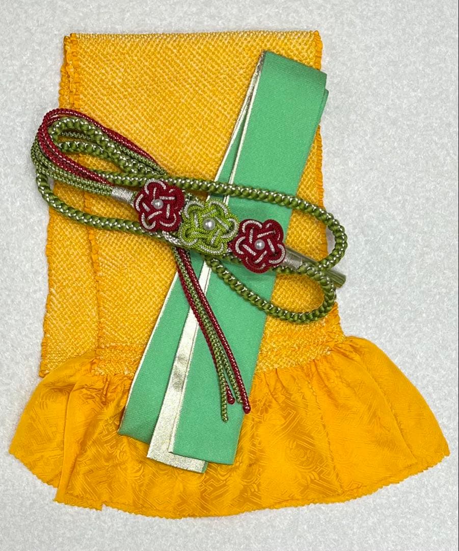 振り袖　フルセット　長襦袢付　成人式　グリーン　金彩加工　刺繍入り　744