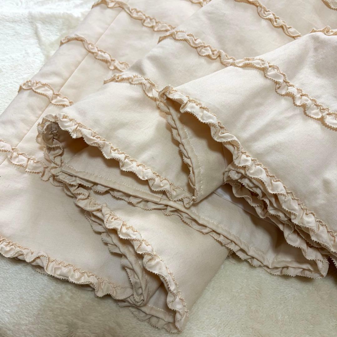 ピンクハウス　中綿入りコート　綿ローン　ピコフリル　くるみボタン　リボン【P57