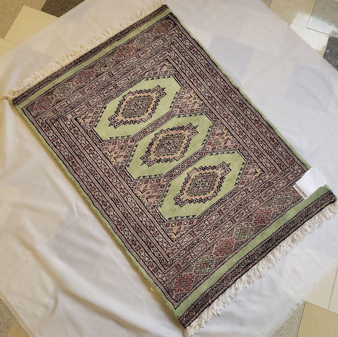 パキスタン手織りマット63x89cm(387)じゅうたん・絨毯・ラグ・ペルシャ