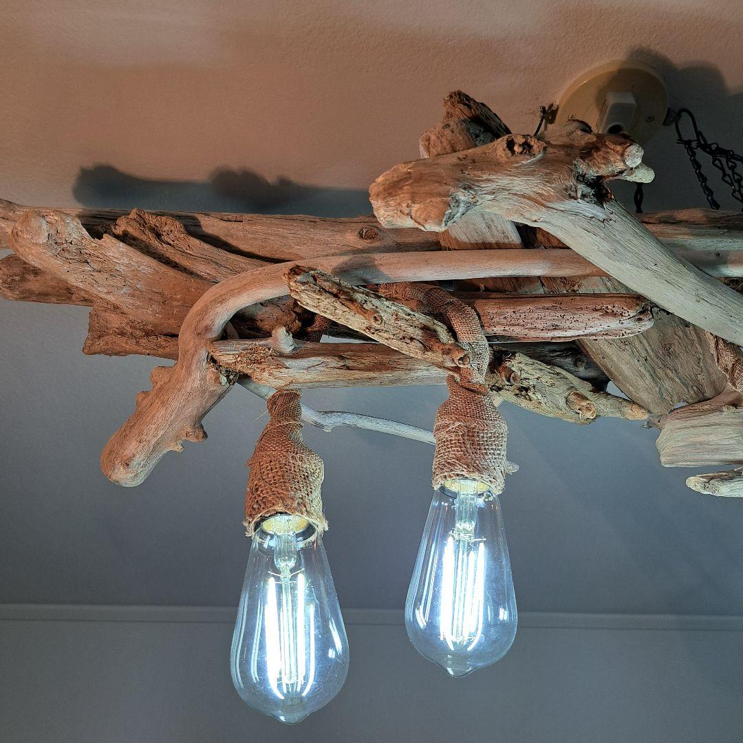 流木ランプ　エジソンwhite付　淡い明かりでお部屋をおしゃれに　6灯タイプ