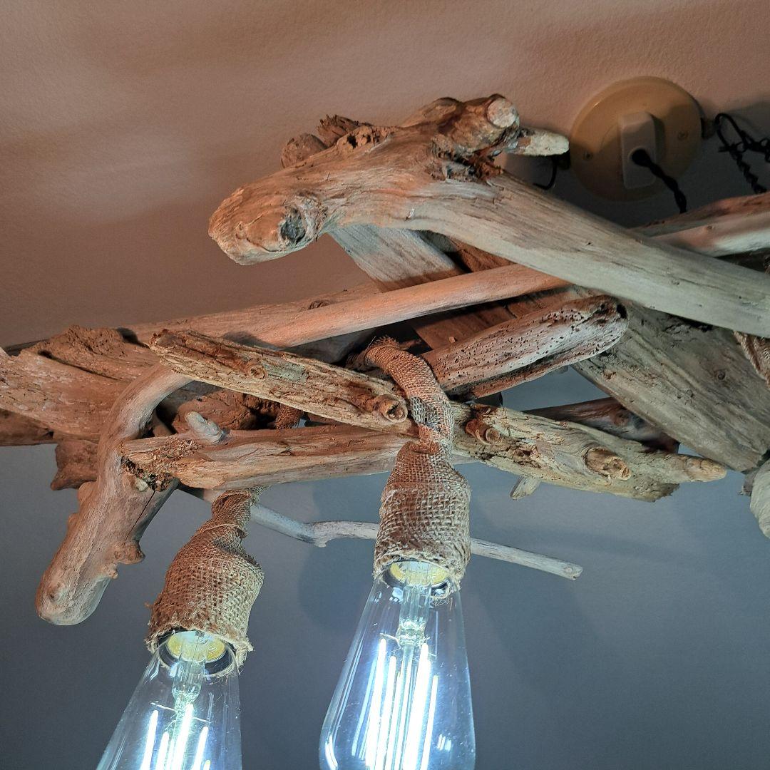 流木ランプ　エジソンwhite付　淡い明かりでお部屋をおしゃれに　6灯タイプ