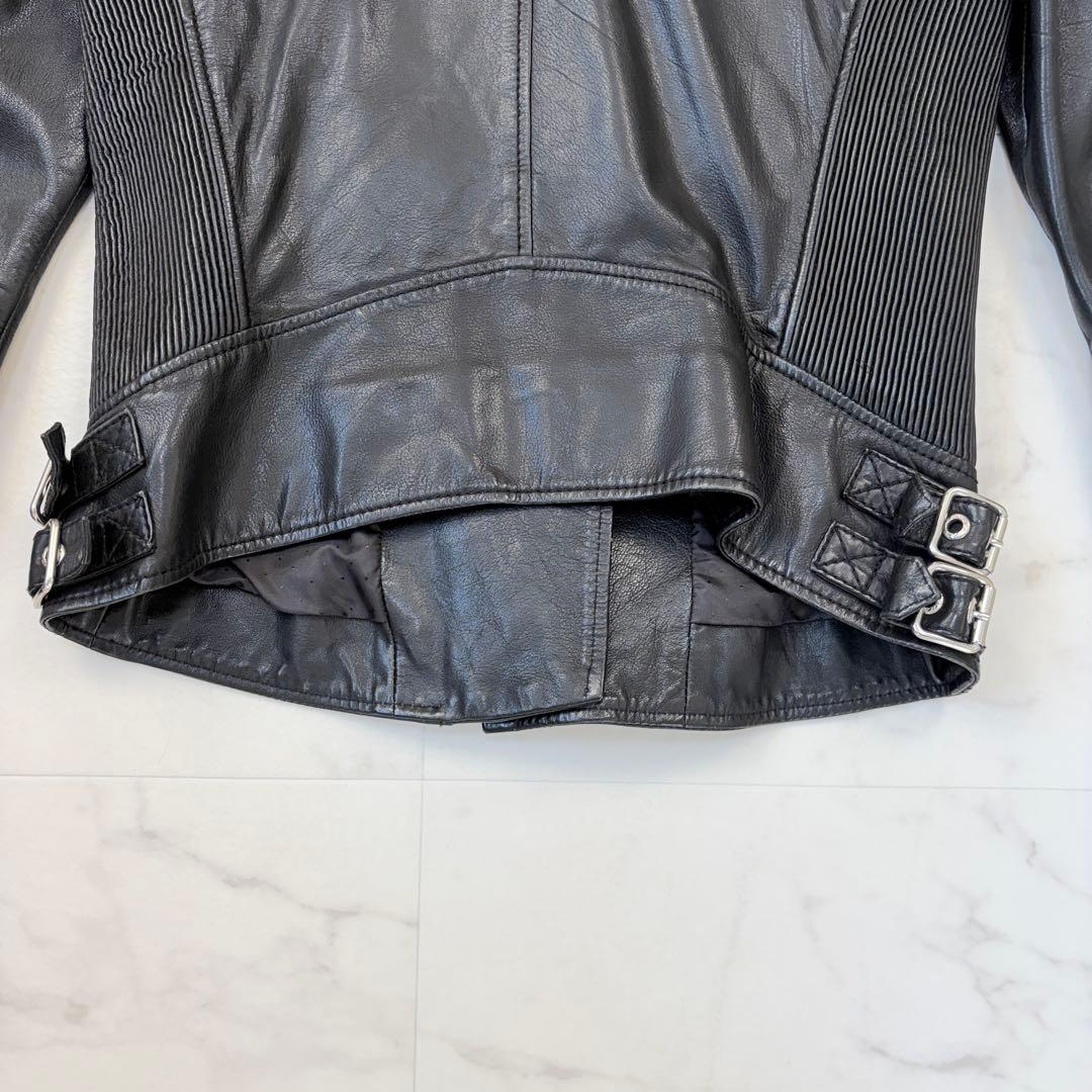 ディーゼル　ダブル　レザージャケット　ライダース　黒　Free 羊革