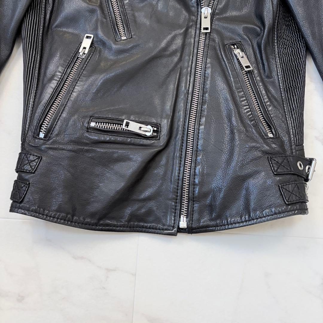 ディーゼル　ダブル　レザージャケット　ライダース　黒　Free 羊革