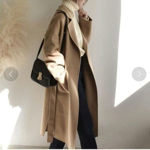 Lavish Gate バックタック ウール ガウンコート リバー キャメル