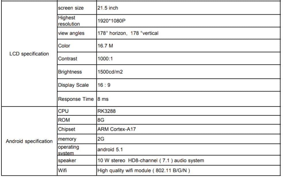 屋外防水設計 21.5型 デジタルサイネージ（タッチパネル・Android搭載）