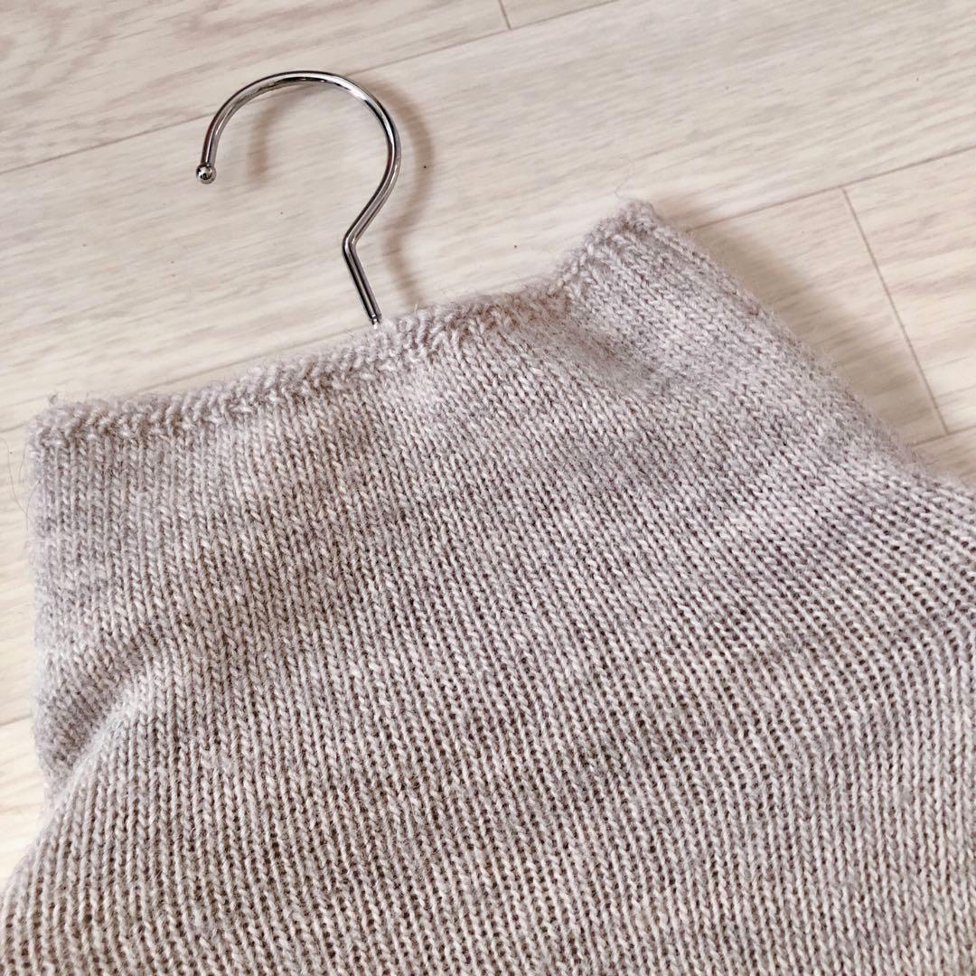 美品✨　モラビト ウール アルパカ　ハイネック ニットプルオーバー　グレージュ