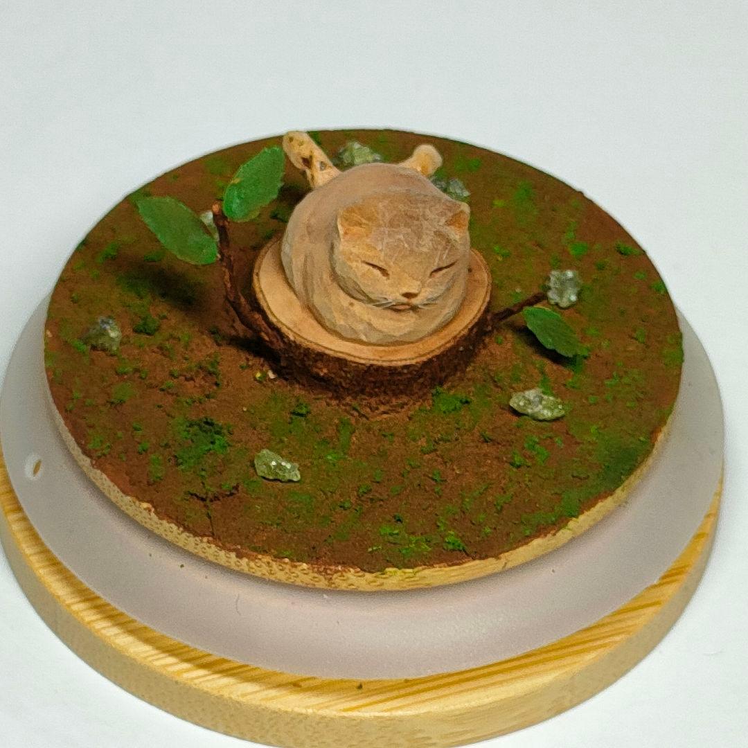 【小出信久】 ネコ 木彫