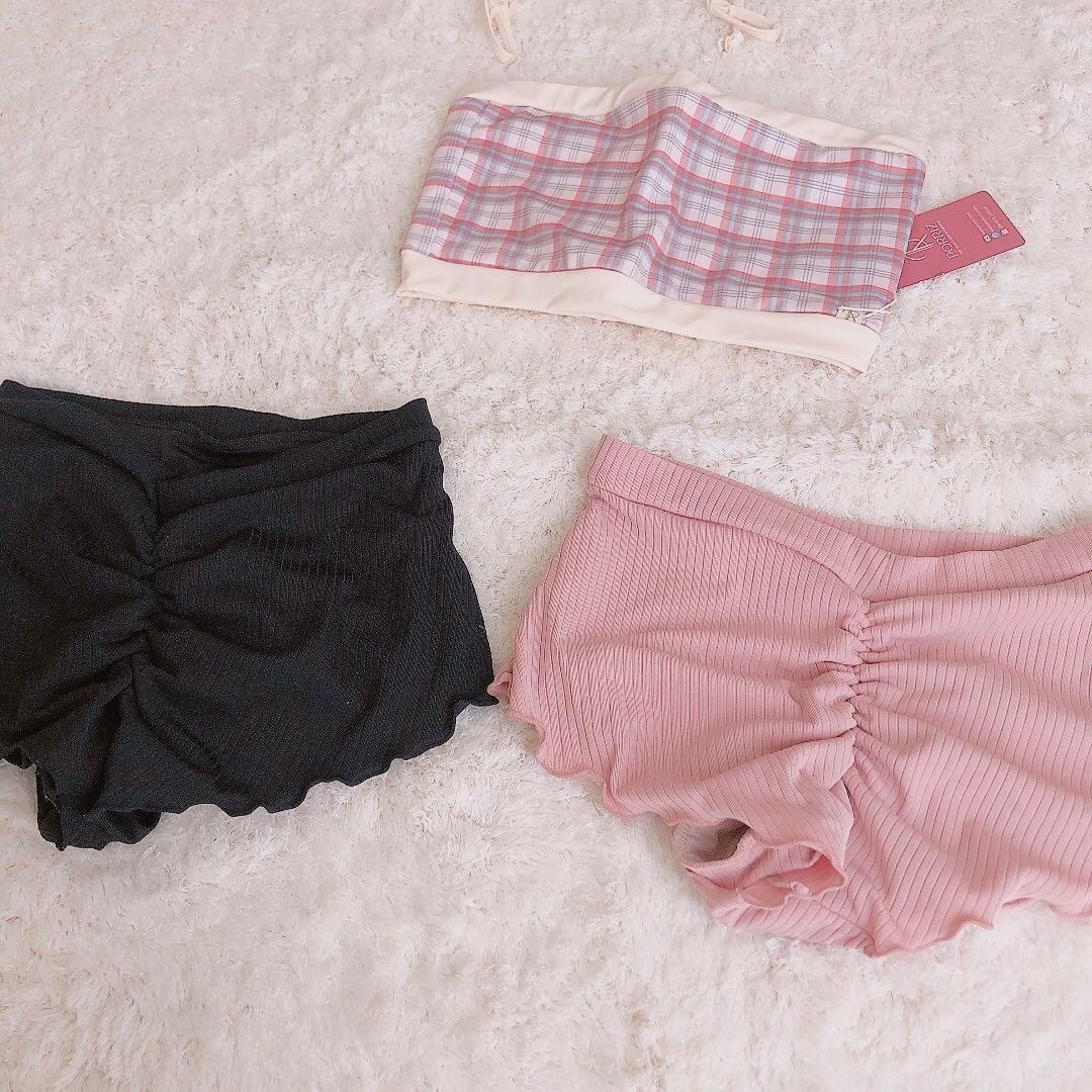 k*o様 ポールダンス　ブラトップ ショートパンツ セット　チェック　ピンク　黒